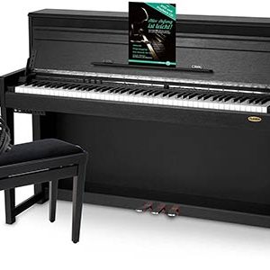 Set Deluxe de piano eléctrónico Classic Cantabile UP-1 SM negro mate